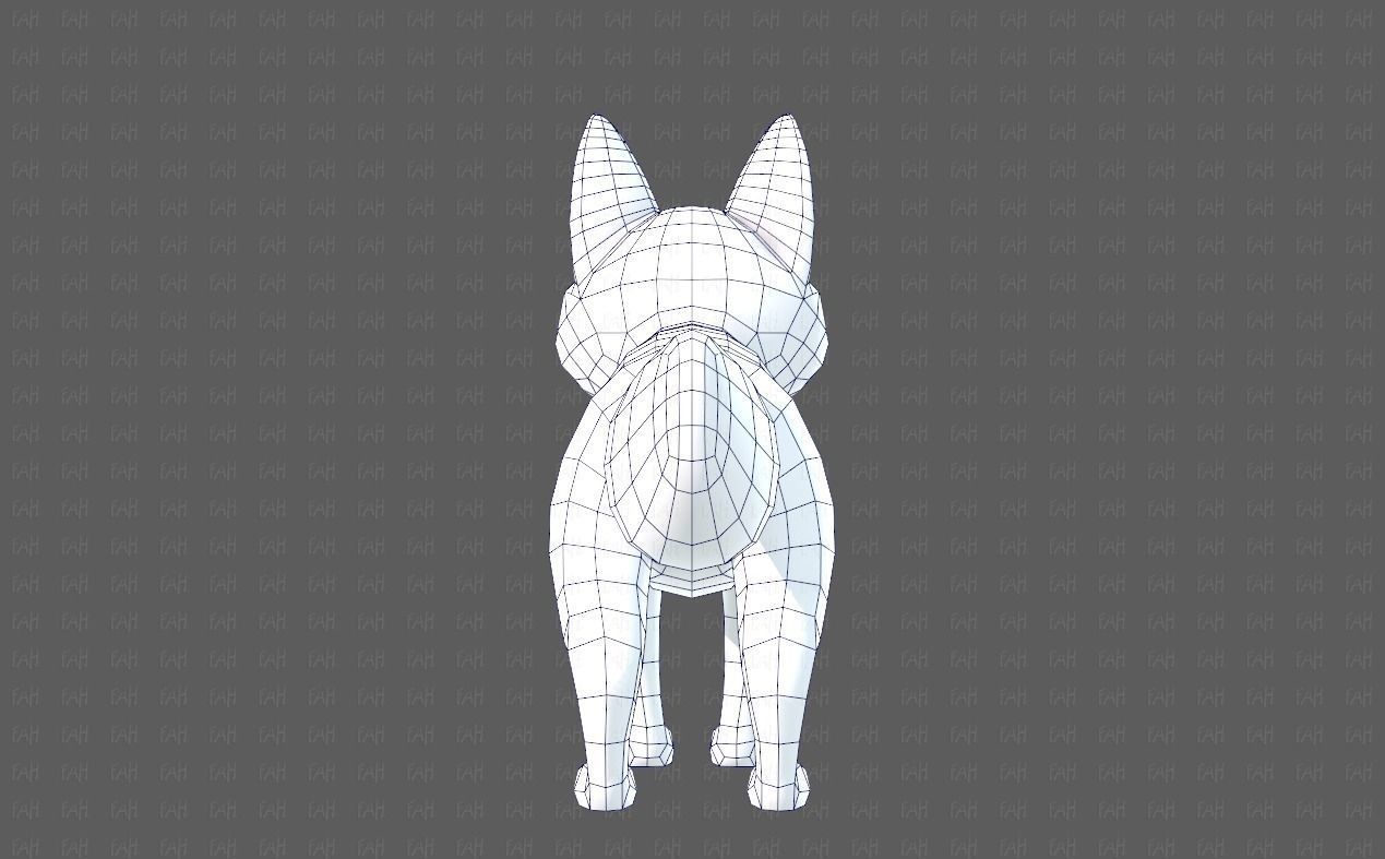 Dog base cartoonV10 Low-poly 3D model_29