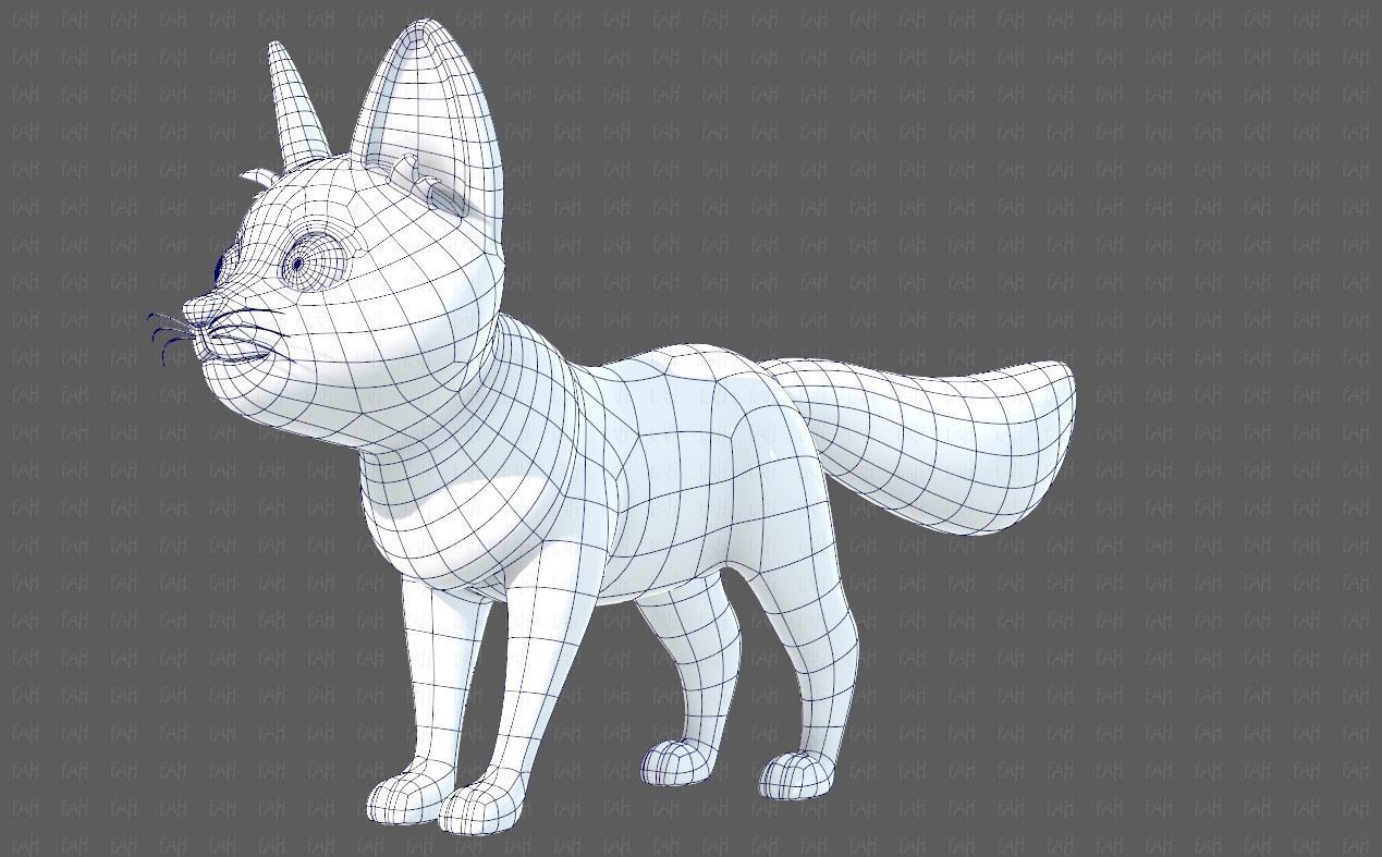 Dog base cartoonV10 Low-poly 3D model_16