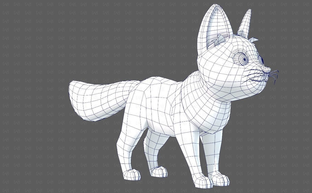 Dog base cartoonV10 Low-poly 3D model_26