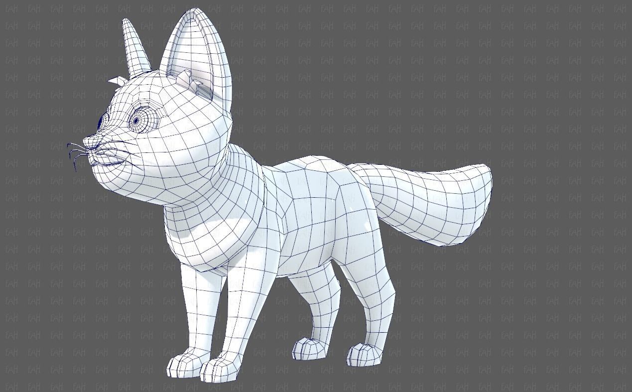 Dog base cartoonV10 Low-poly 3D model_32