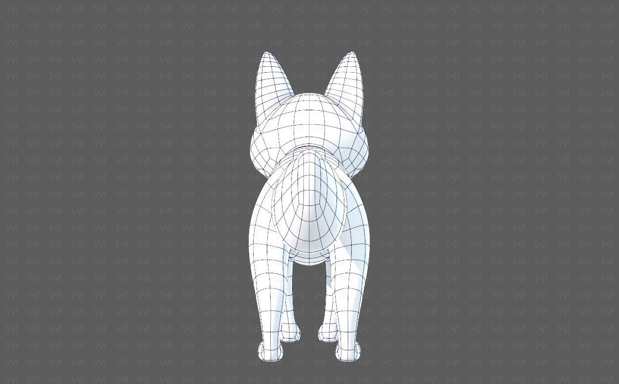 Dog base cartoonV10 Low-poly 3D model_13