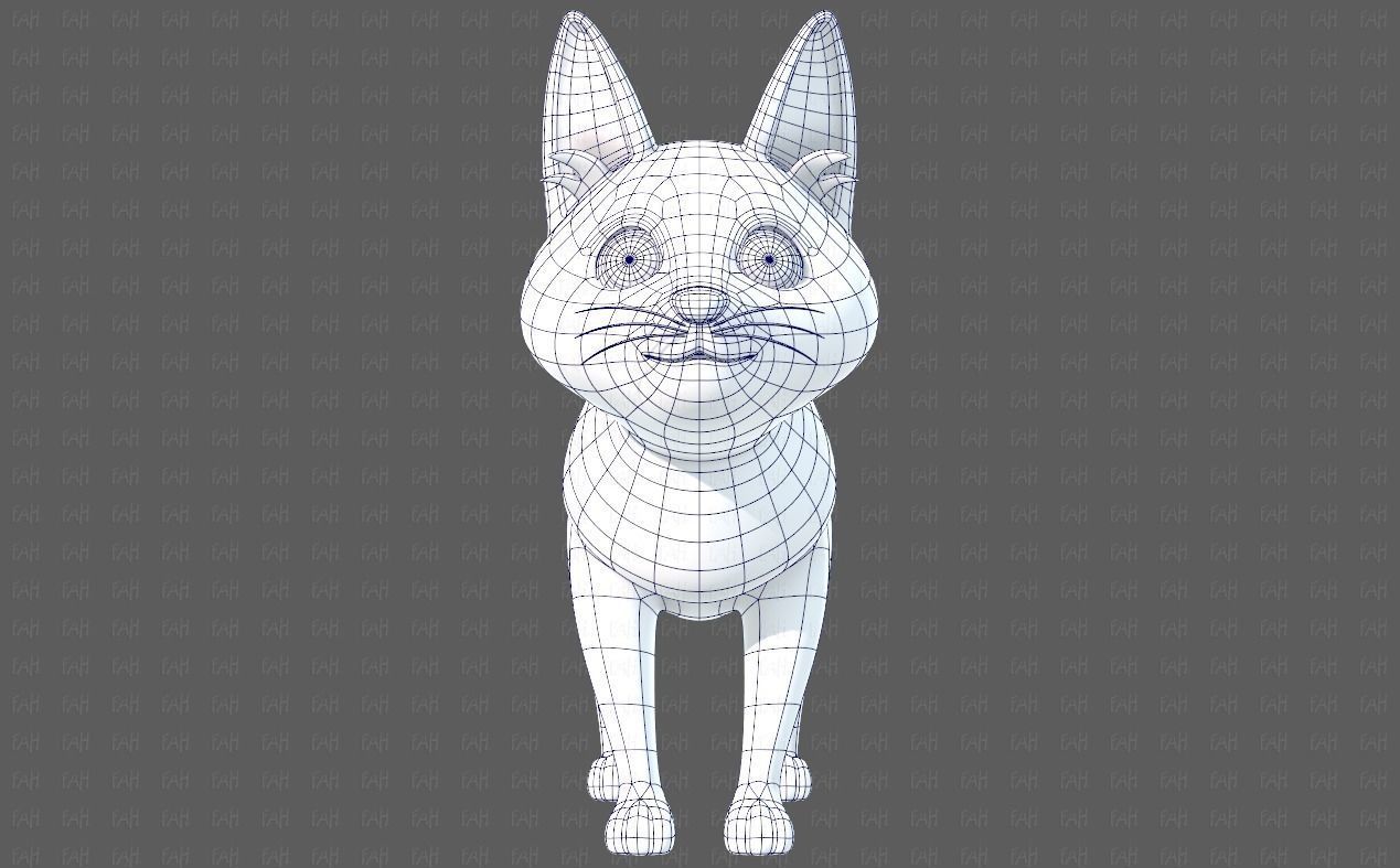 Dog base cartoonV10 Low-poly 3D model_9