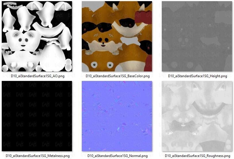 Dog base cartoonV10 Low-poly 3D model_46