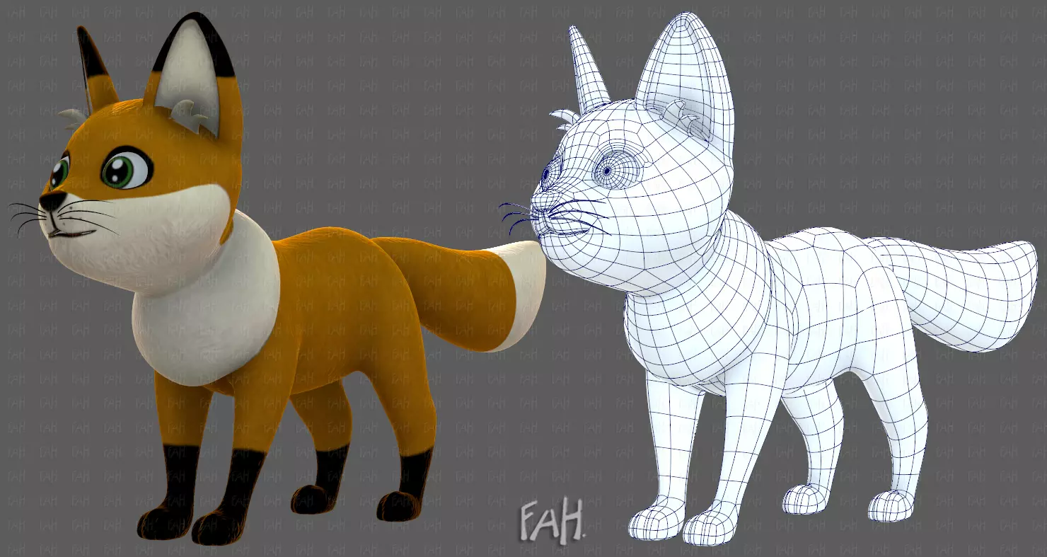 Dog base cartoonV10 Low-poly 3D model_0