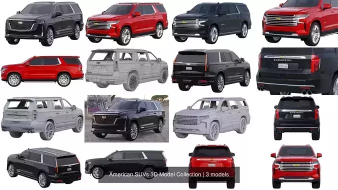 American SUVs 3D Model Collection
