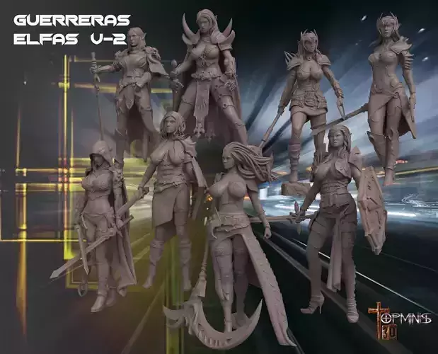 ELF WARRIORS ROLL GAMES 3D print model