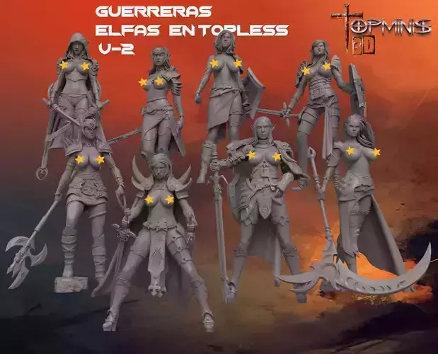 ELF WARRIORS ROLL GAMES 3D print model