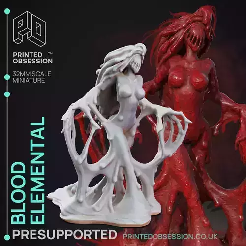 Blood Elemental - 3D Printable TTRPG - PRESUPPORTED - 32mm Scale