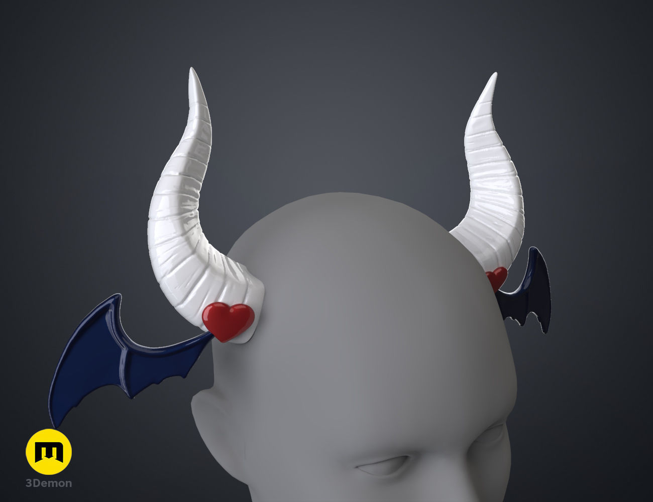 Ironmouse horns Virtual Youtuber 3D print model_1