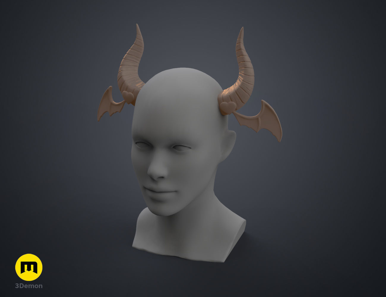 Ironmouse horns Virtual Youtuber 3D print model_7