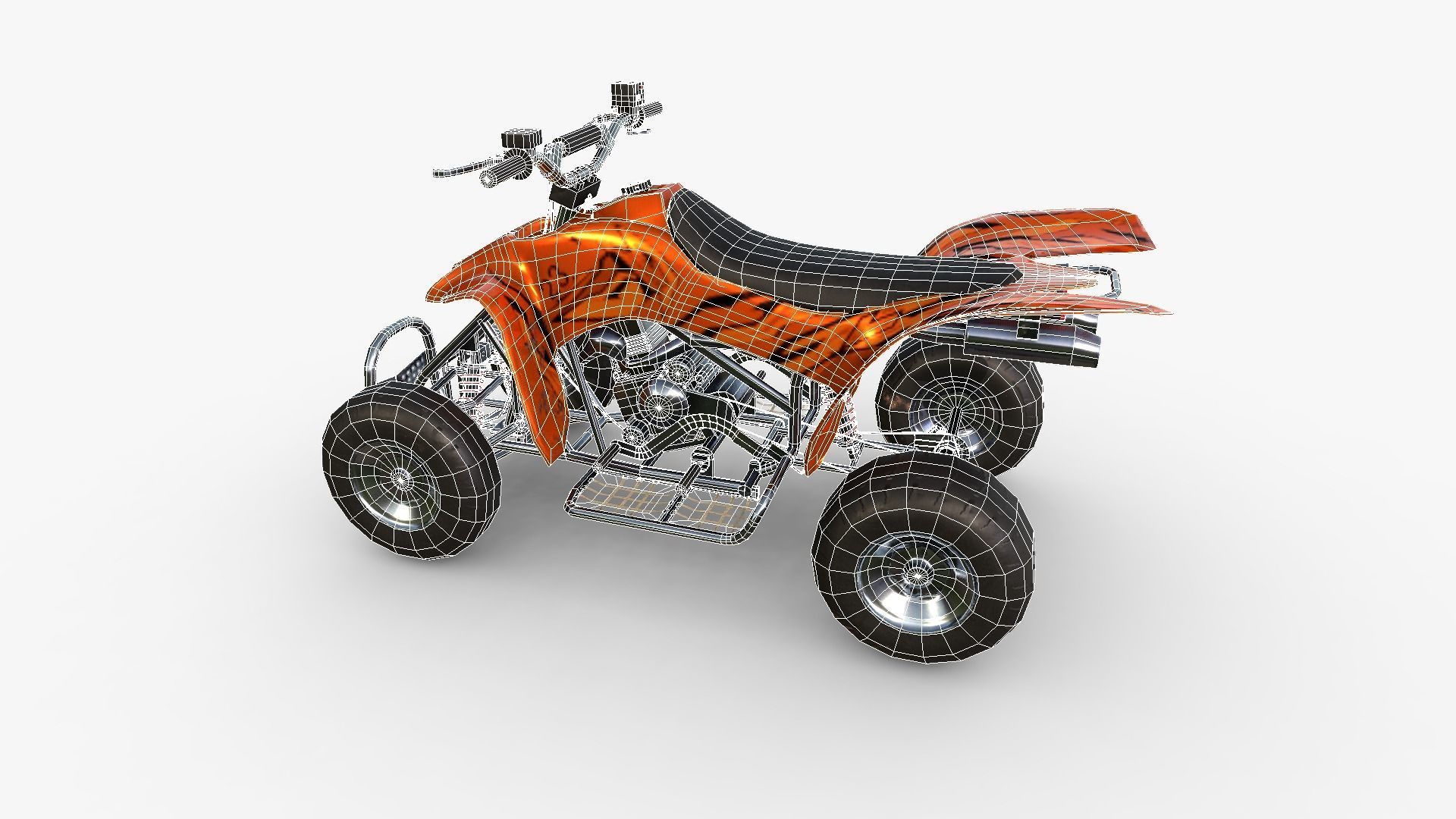Quad Bike  Low-poly 3D model_21