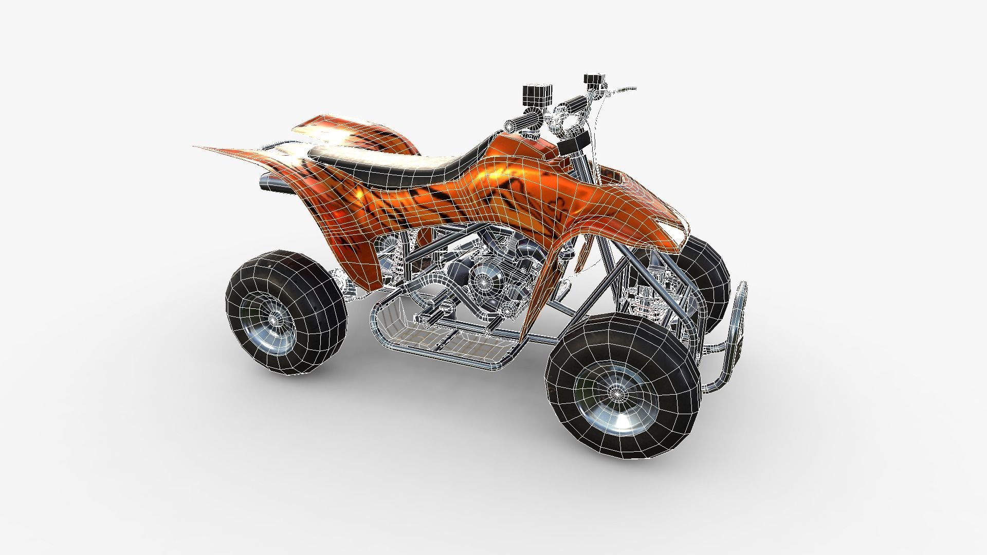 Quad Bike  Low-poly 3D model_16