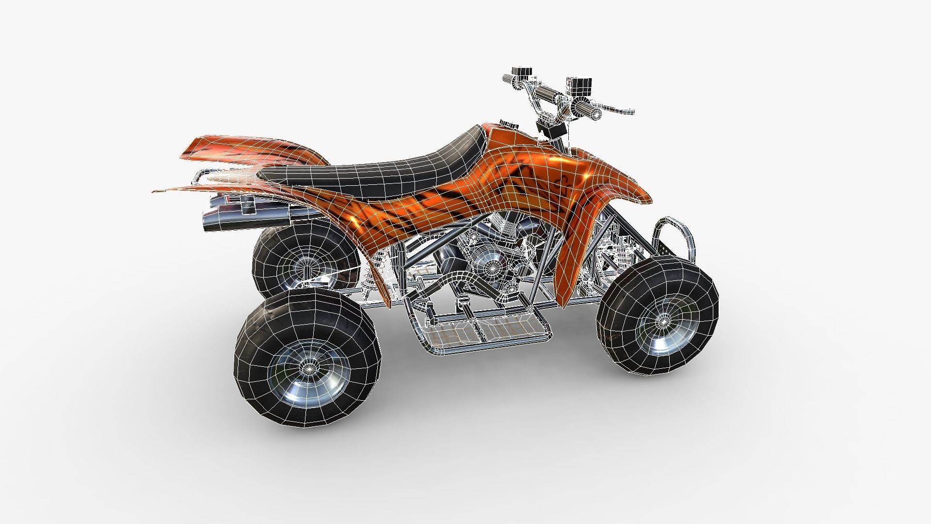 Quad Bike  Low-poly 3D model_17