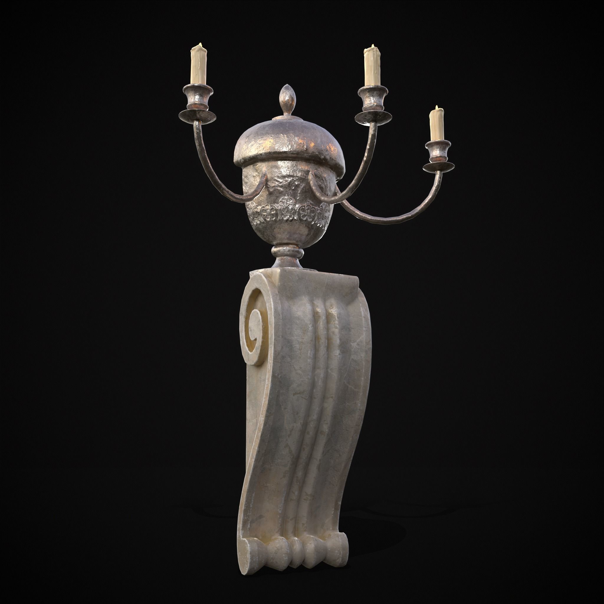 Decorative Wall Candelabra Low-poly 3D model_19