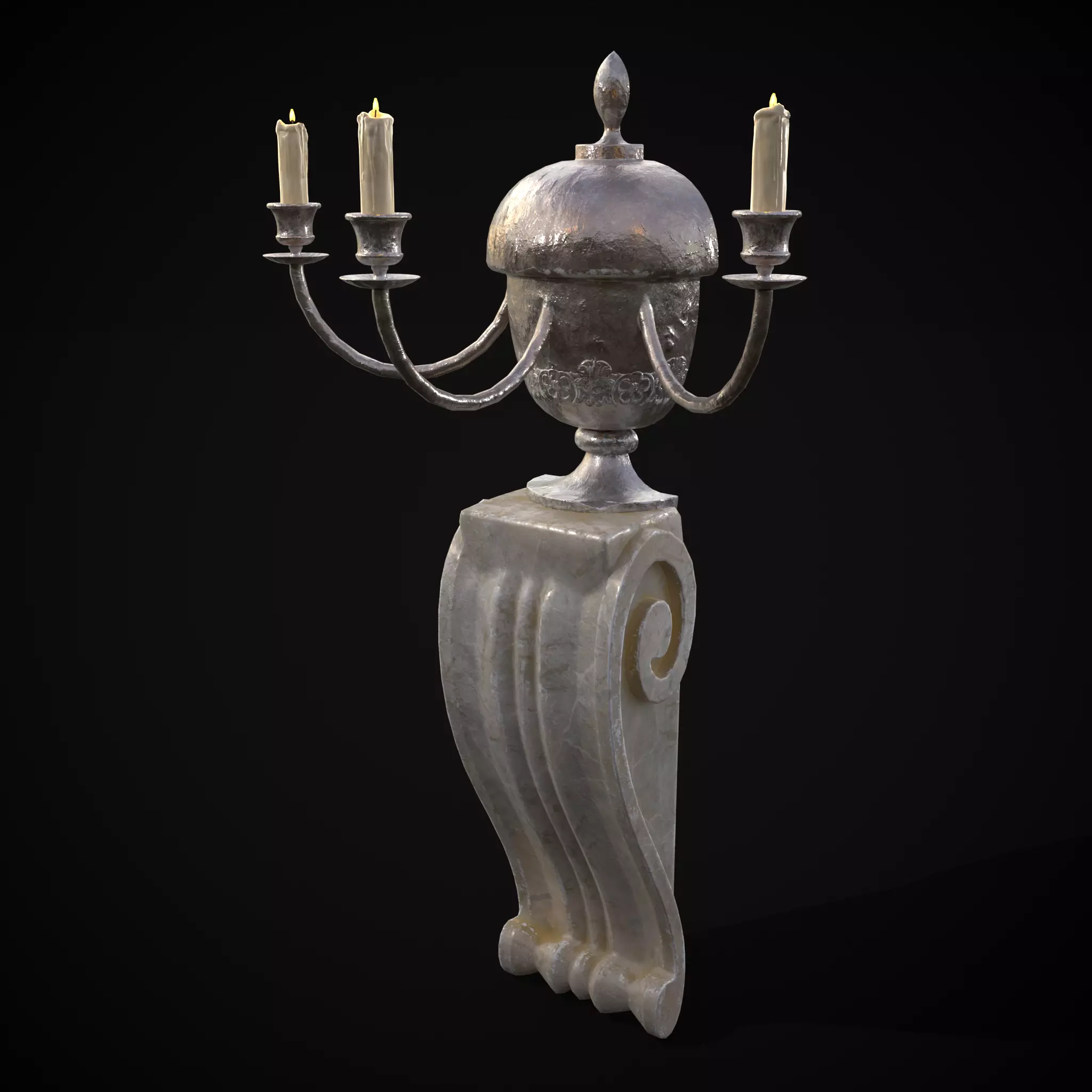 Decorative Wall Candelabra Low-poly 3D model_0