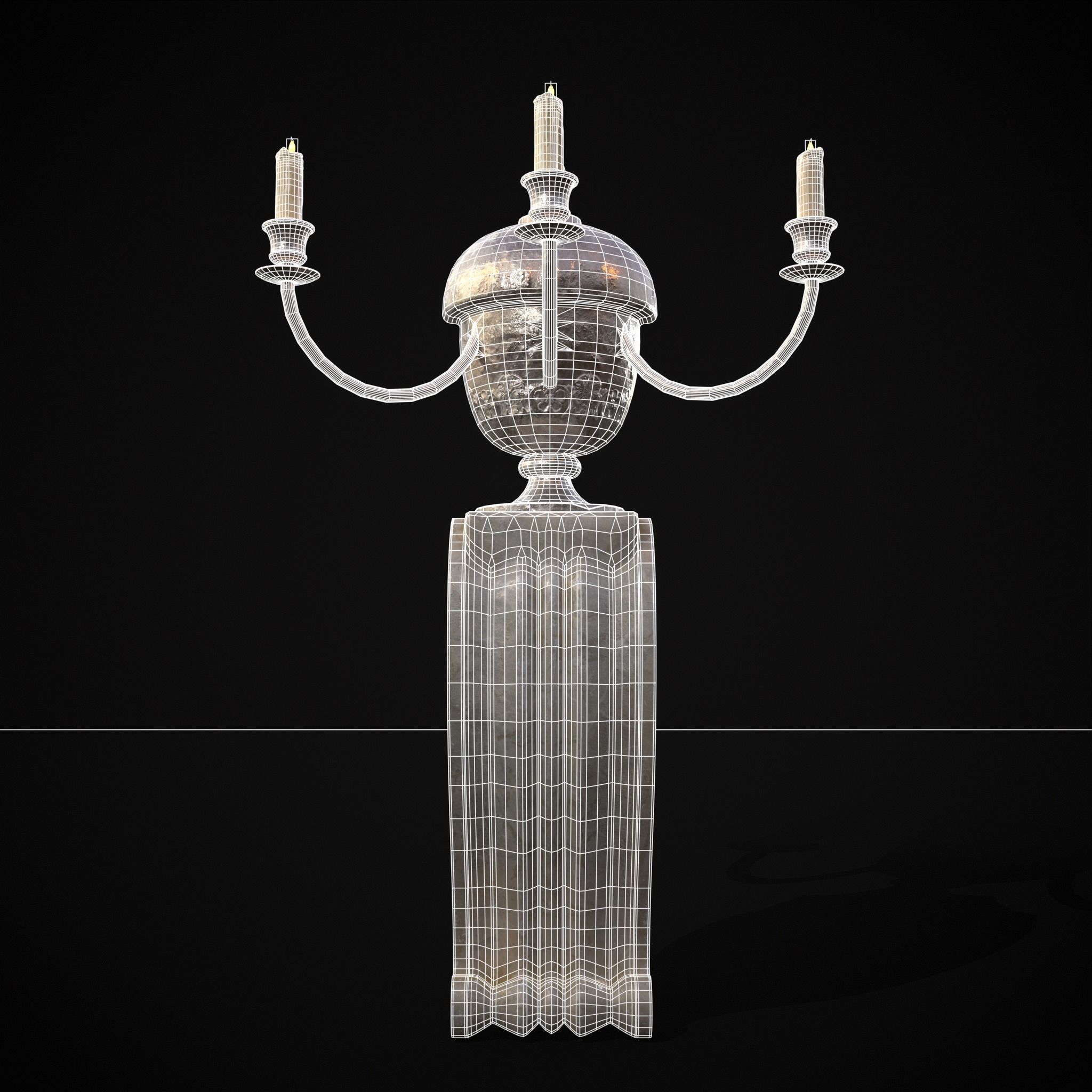 Decorative Wall Candelabra Low-poly 3D model_4