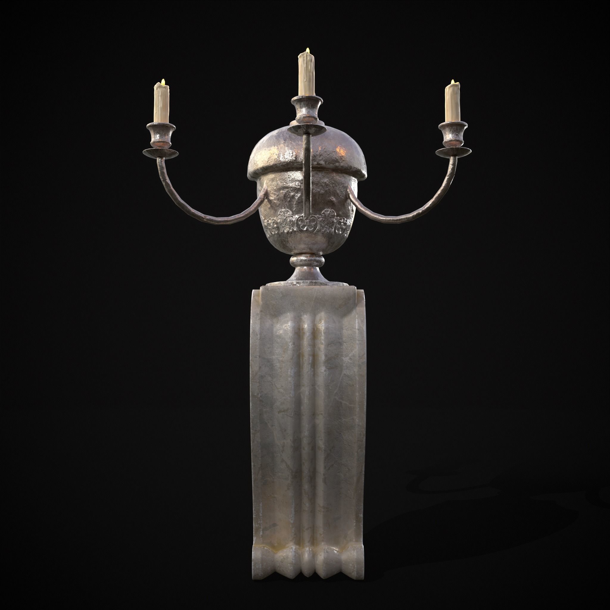 Decorative Wall Candelabra Low-poly 3D model_3