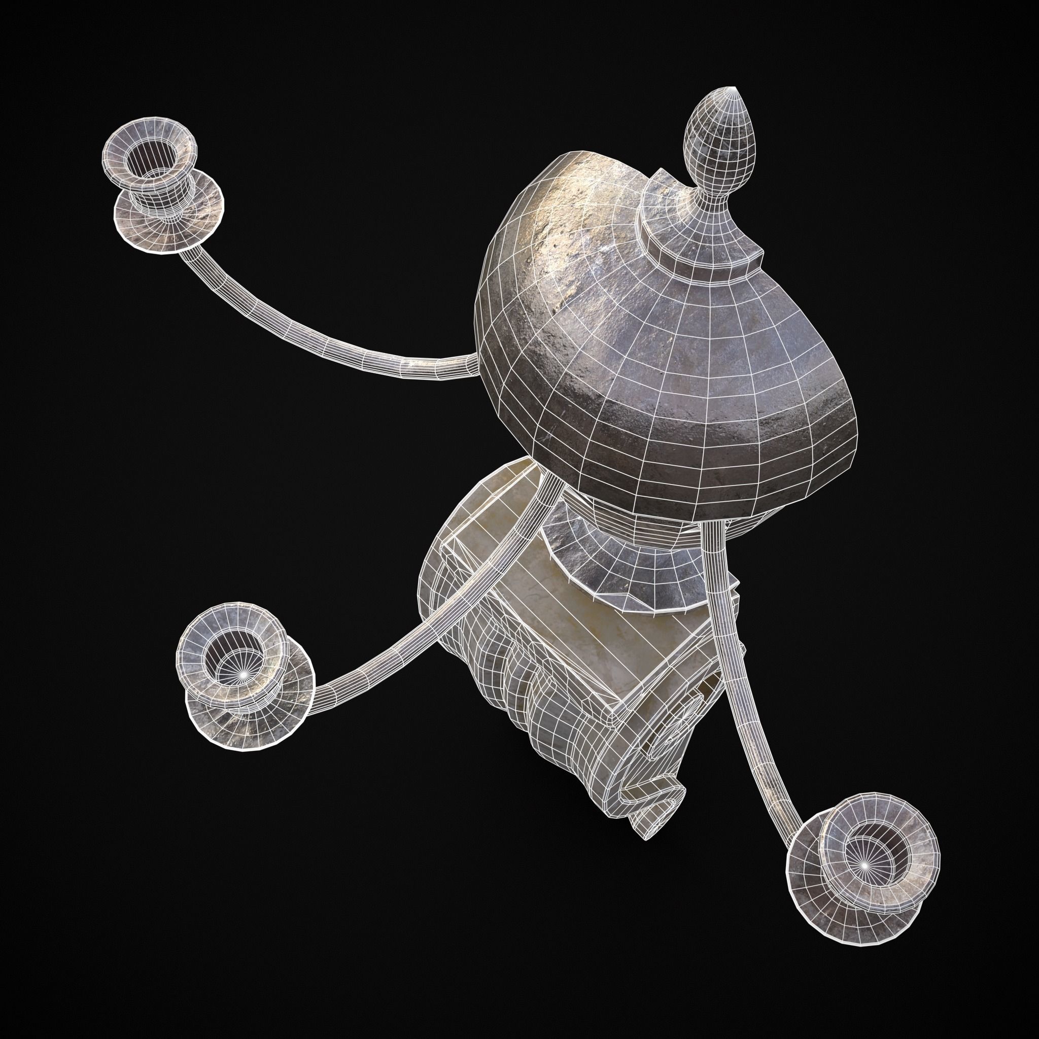 Decorative Wall Candelabra Low-poly 3D model_14