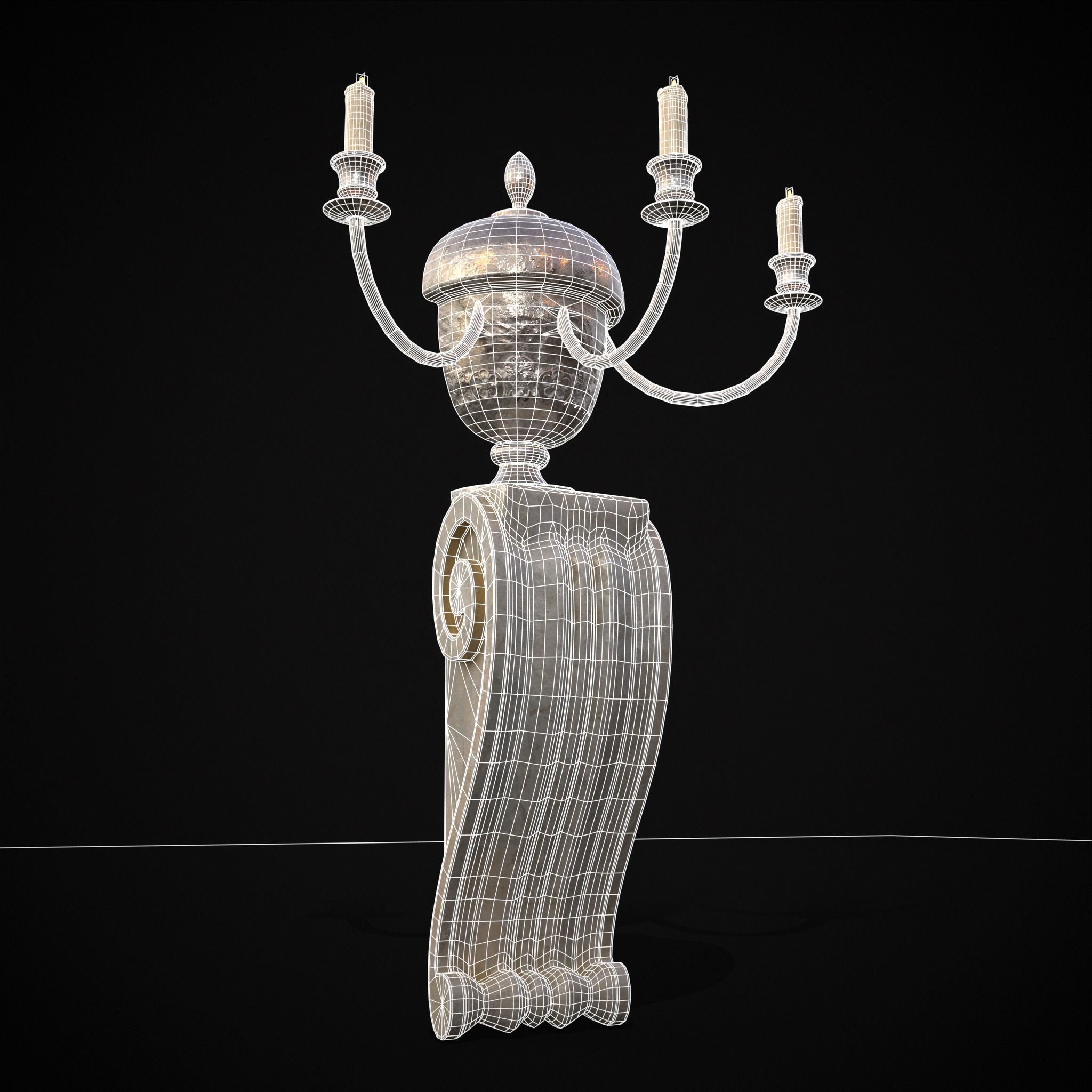 Decorative Wall Candelabra Low-poly 3D model_20
