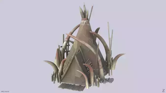 Orc house Low-poly 3D model
