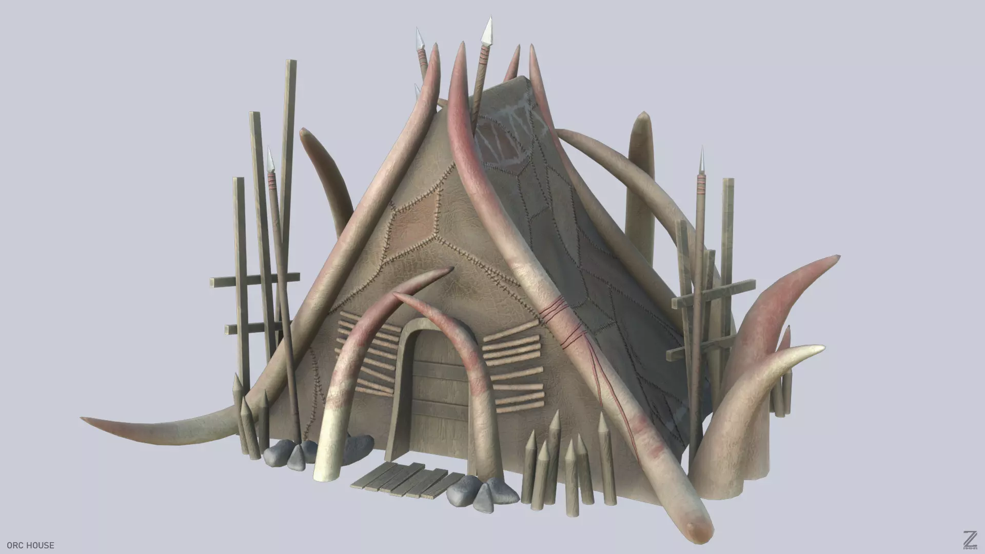 Orc house Low-poly 3D model_0