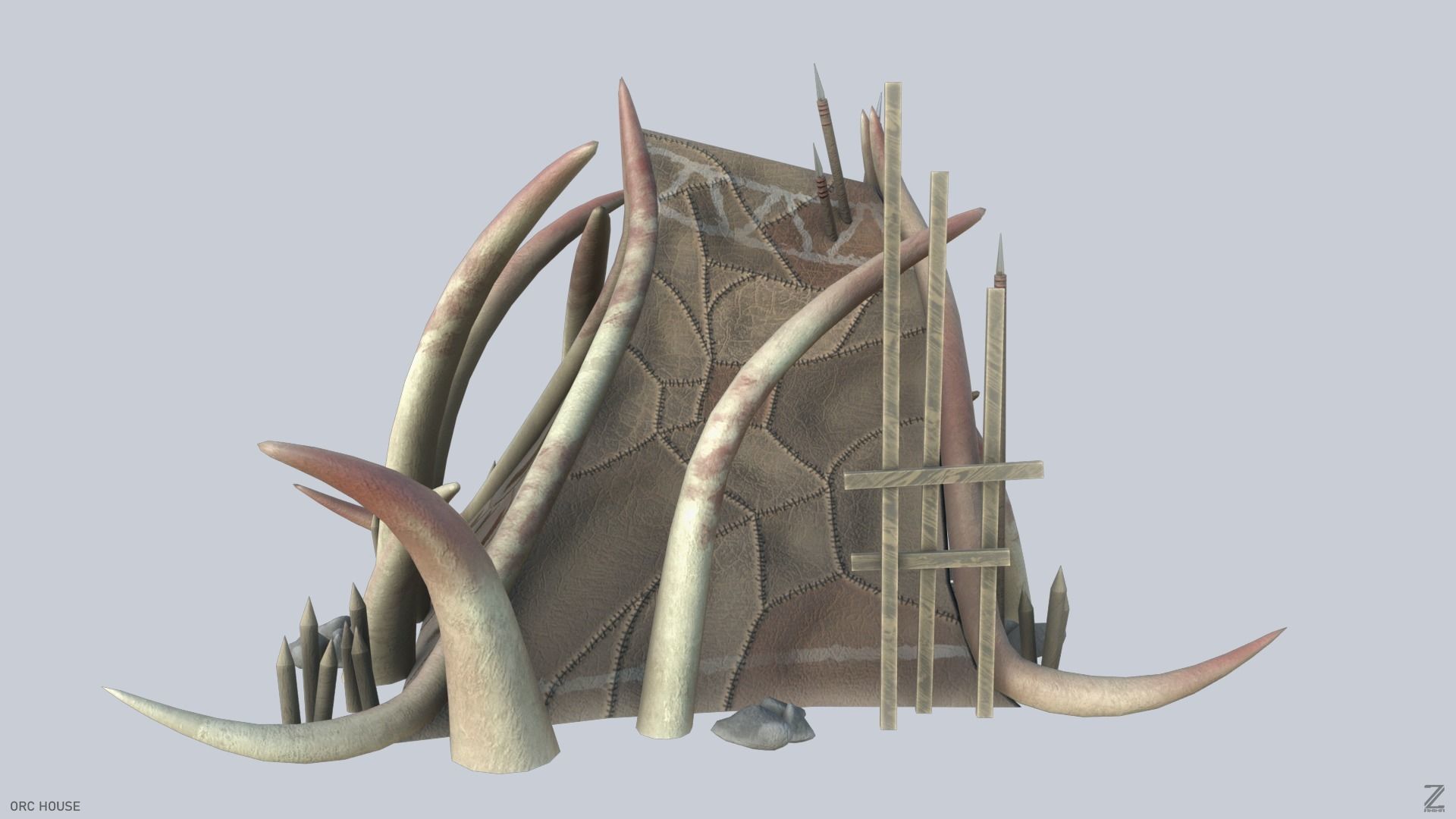 Orc house Low-poly 3D model_7