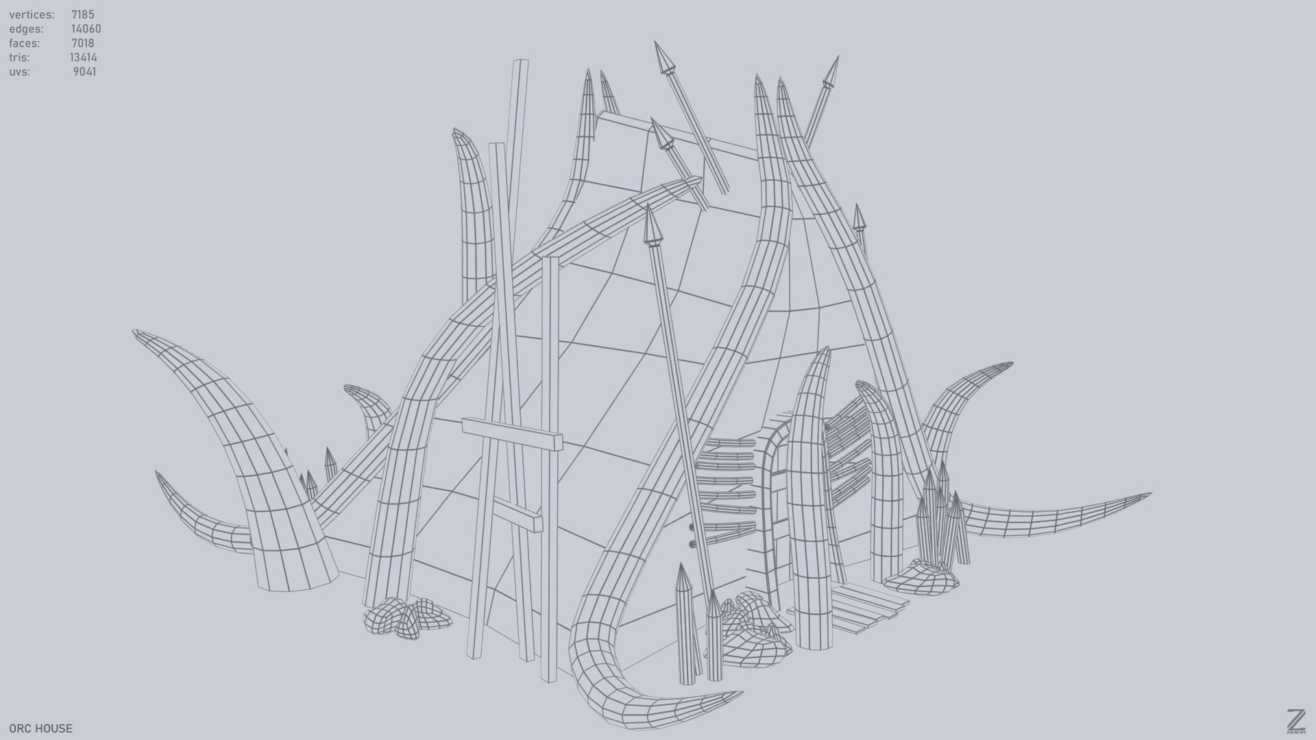 Orc house Low-poly 3D model_14