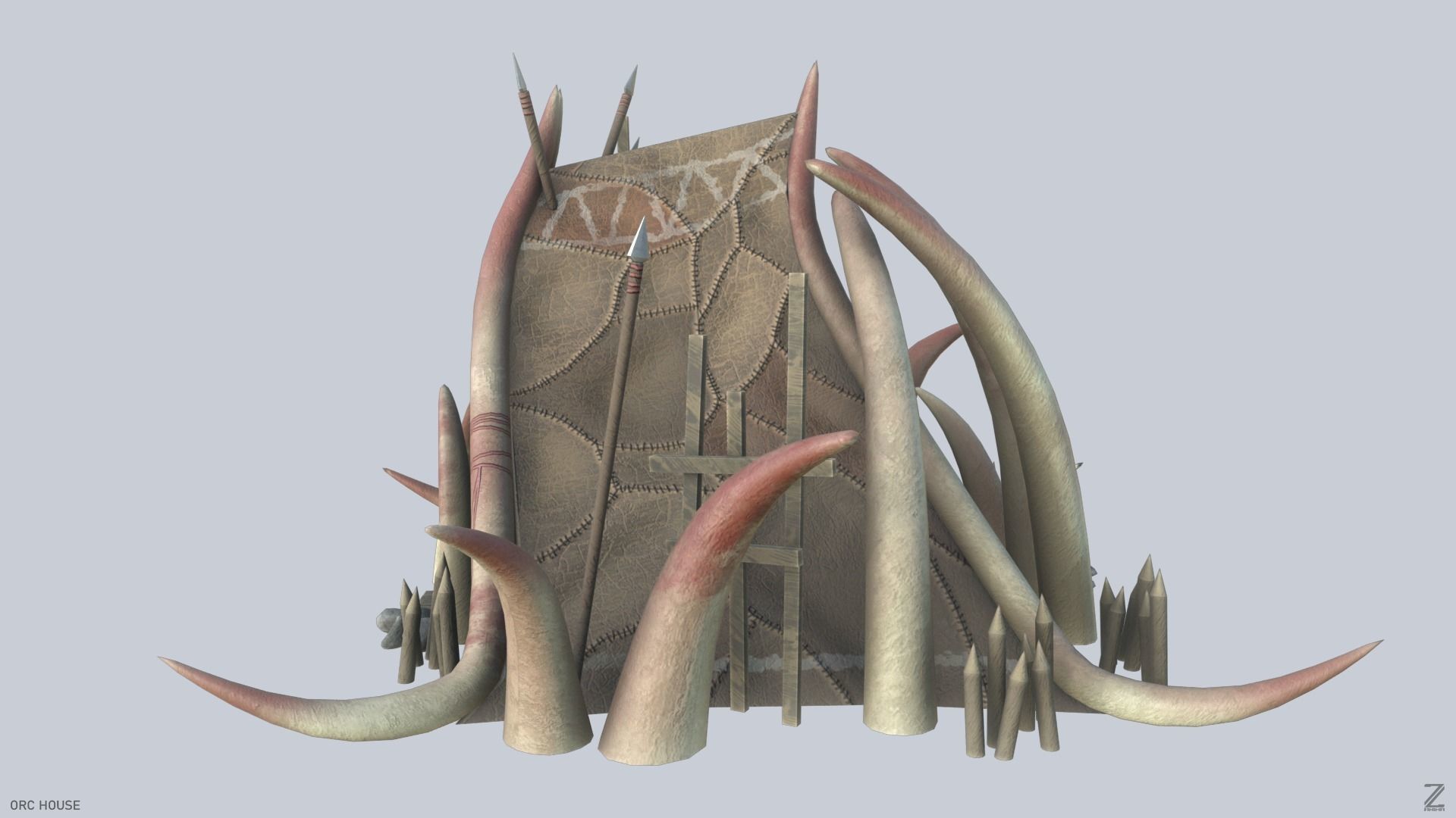 Orc house Low-poly 3D model_4