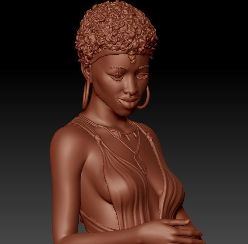 African couple in love 3D print model_6