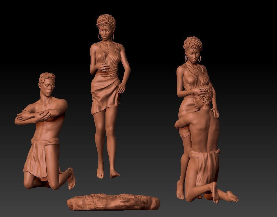 African couple in love 3D print model_13