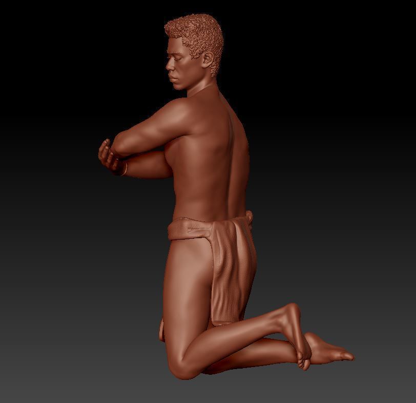 African couple in love 3D print model_9