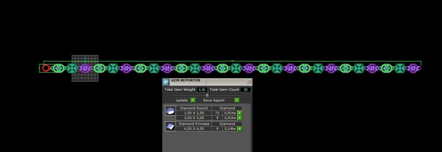 unisex bracelet chain three colors 879 3D print model_6