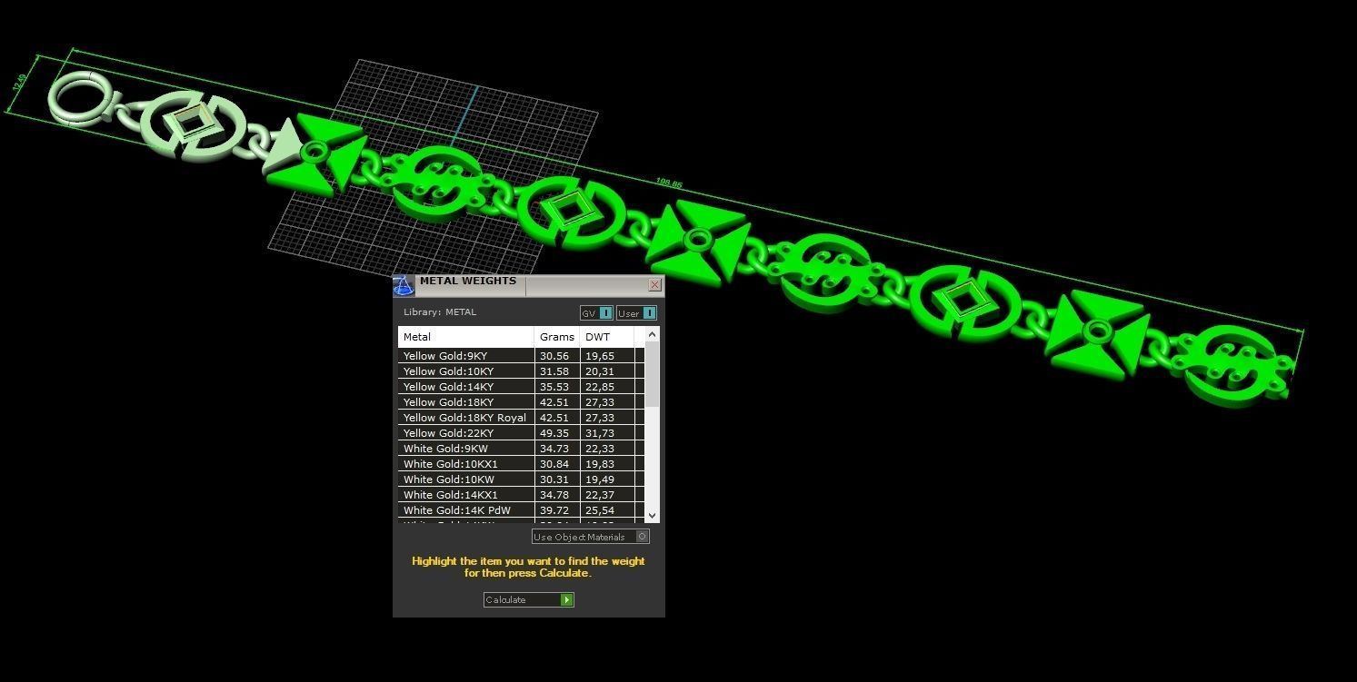 unisex bracelet chain three colors 879 3D print model_9