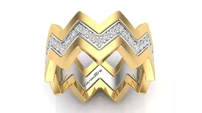 Zig Zag Eternity Stack Diamond Band