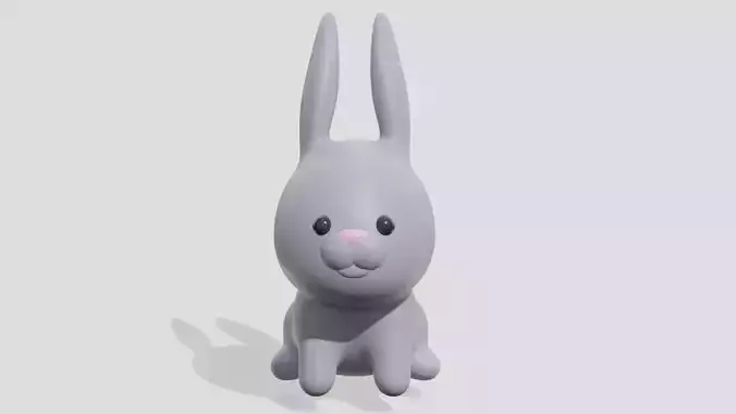 Cute gray rabbit 