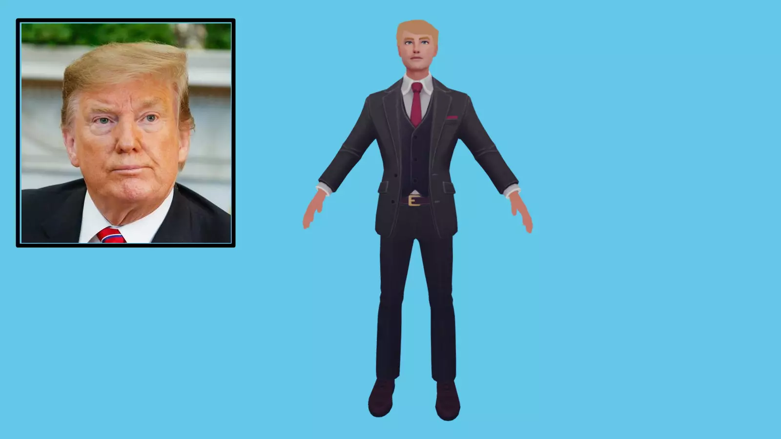 Donald John Trump Low-poly 3D model