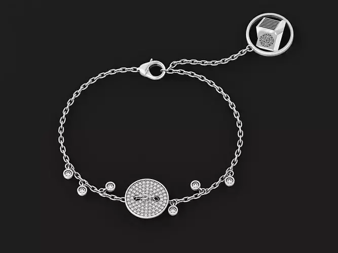 a cute lightweight button bracelet and dangles 881