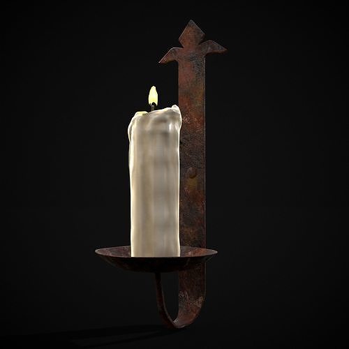 Rusting Single Wall Candle Holder Low-poly 3D model