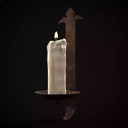 Rusting Single Wall Candle Holder Low-poly 3D model