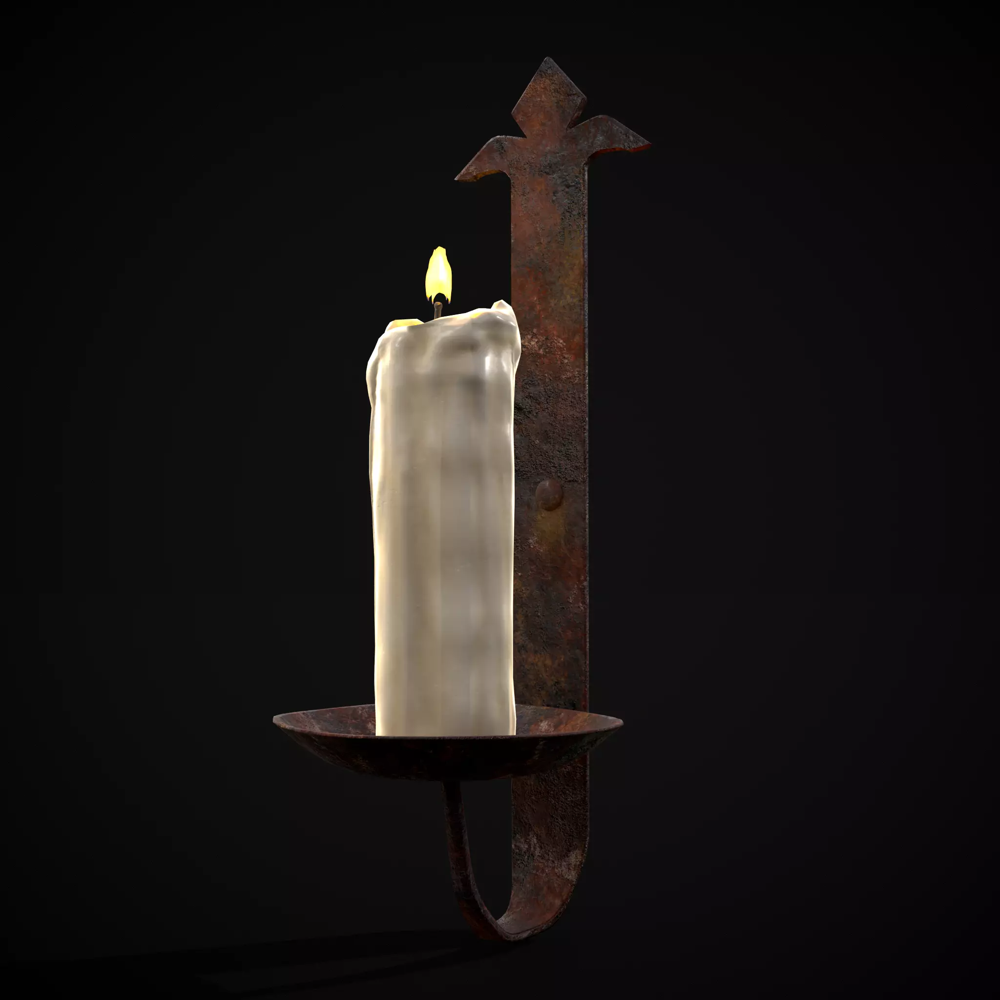 Rusting Single Wall Candle Holder Low-poly 3D model