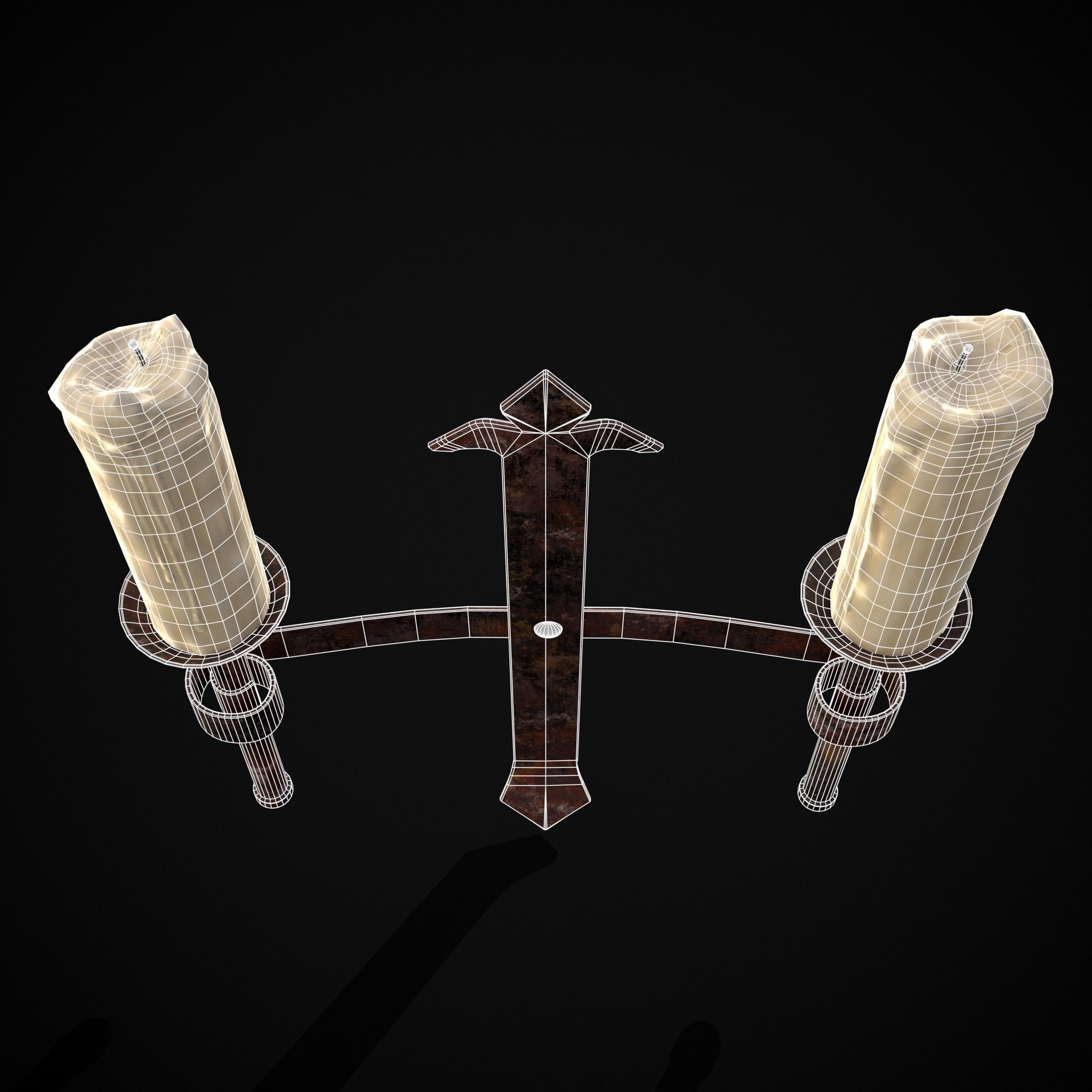 Rusting Double Wall Candle Holder Low-poly 3D model_10