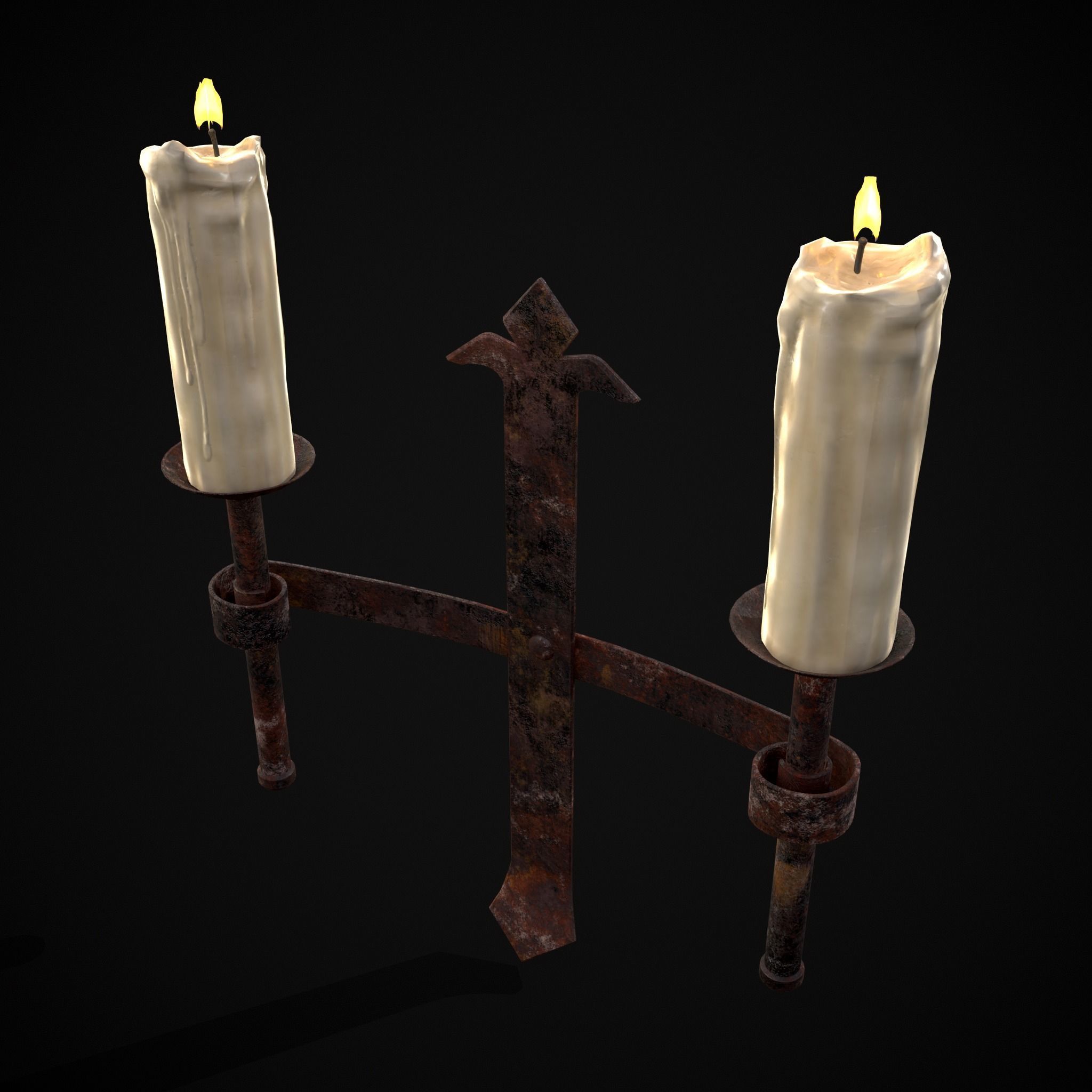 Rusting Double Wall Candle Holder Low-poly 3D model_23