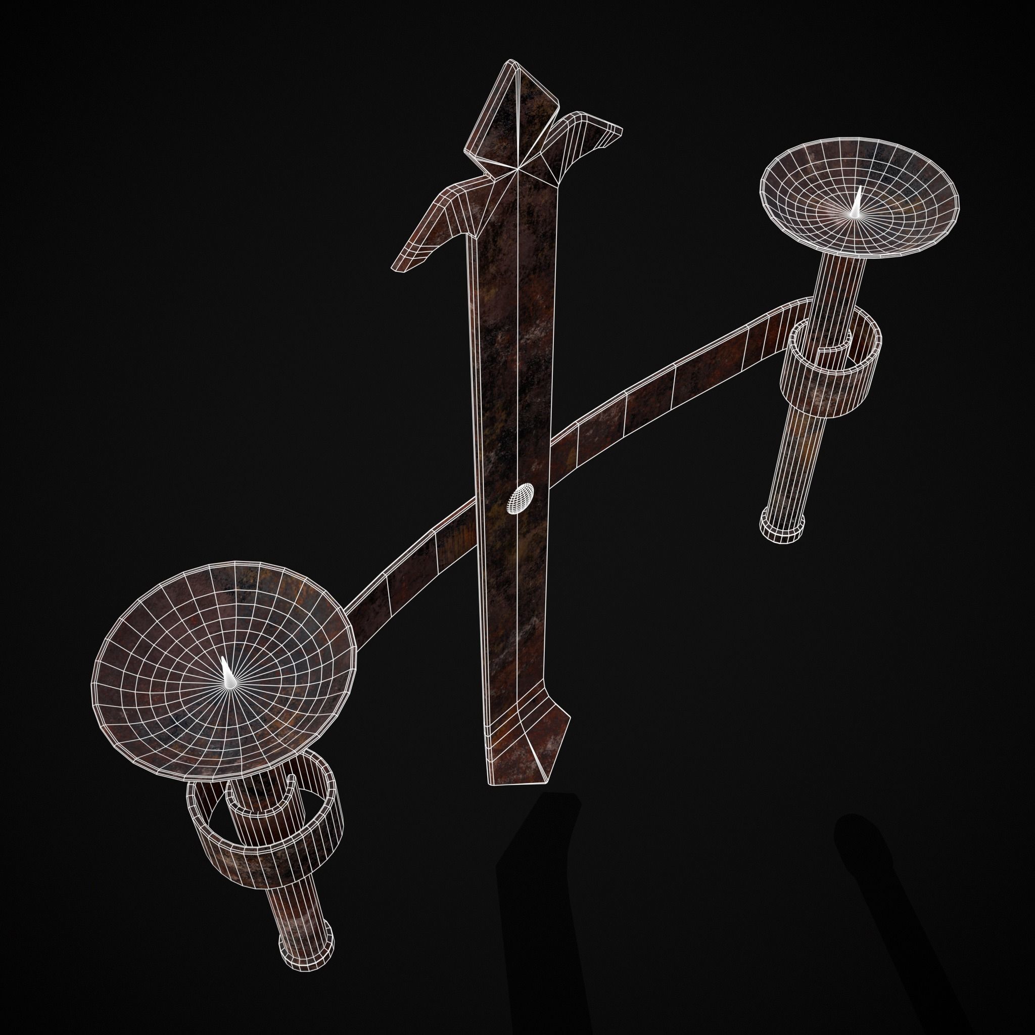 Rusting Double Wall Candle Holder Low-poly 3D model_20