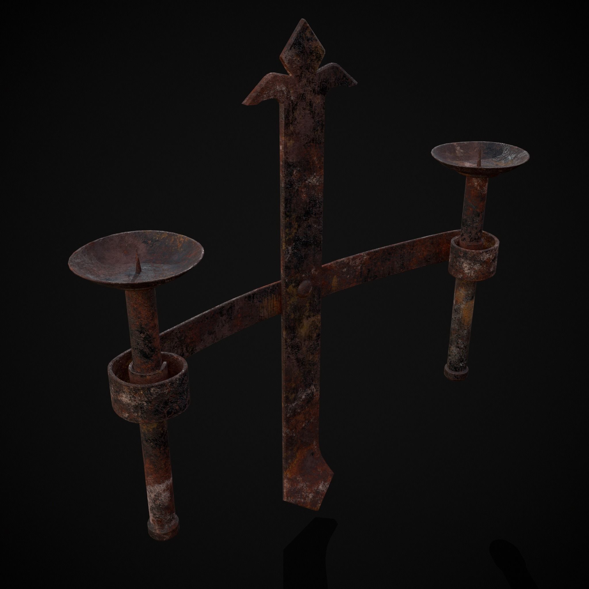 Rusting Double Wall Candle Holder Low-poly 3D model_15