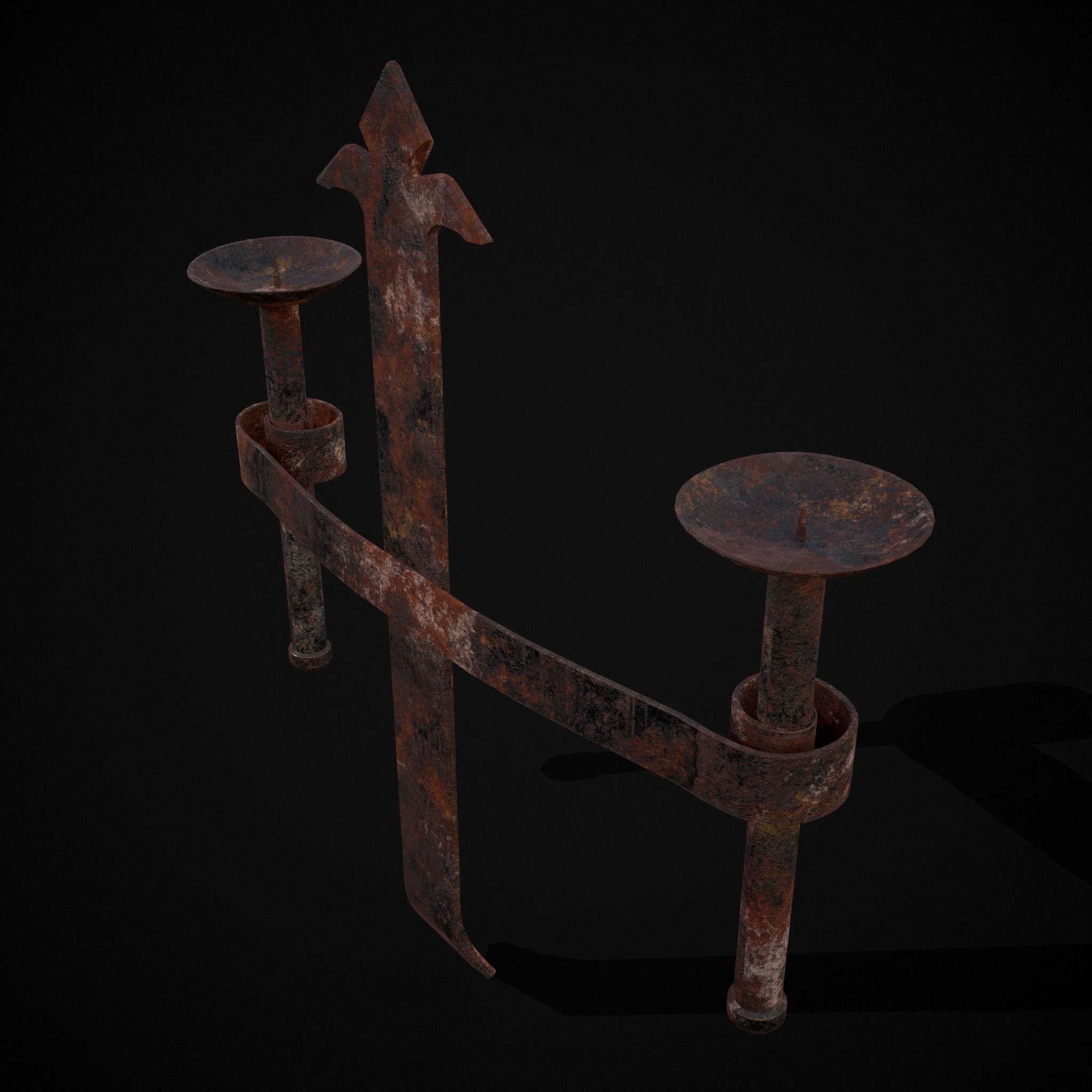Rusting Double Wall Candle Holder Low-poly 3D model_21