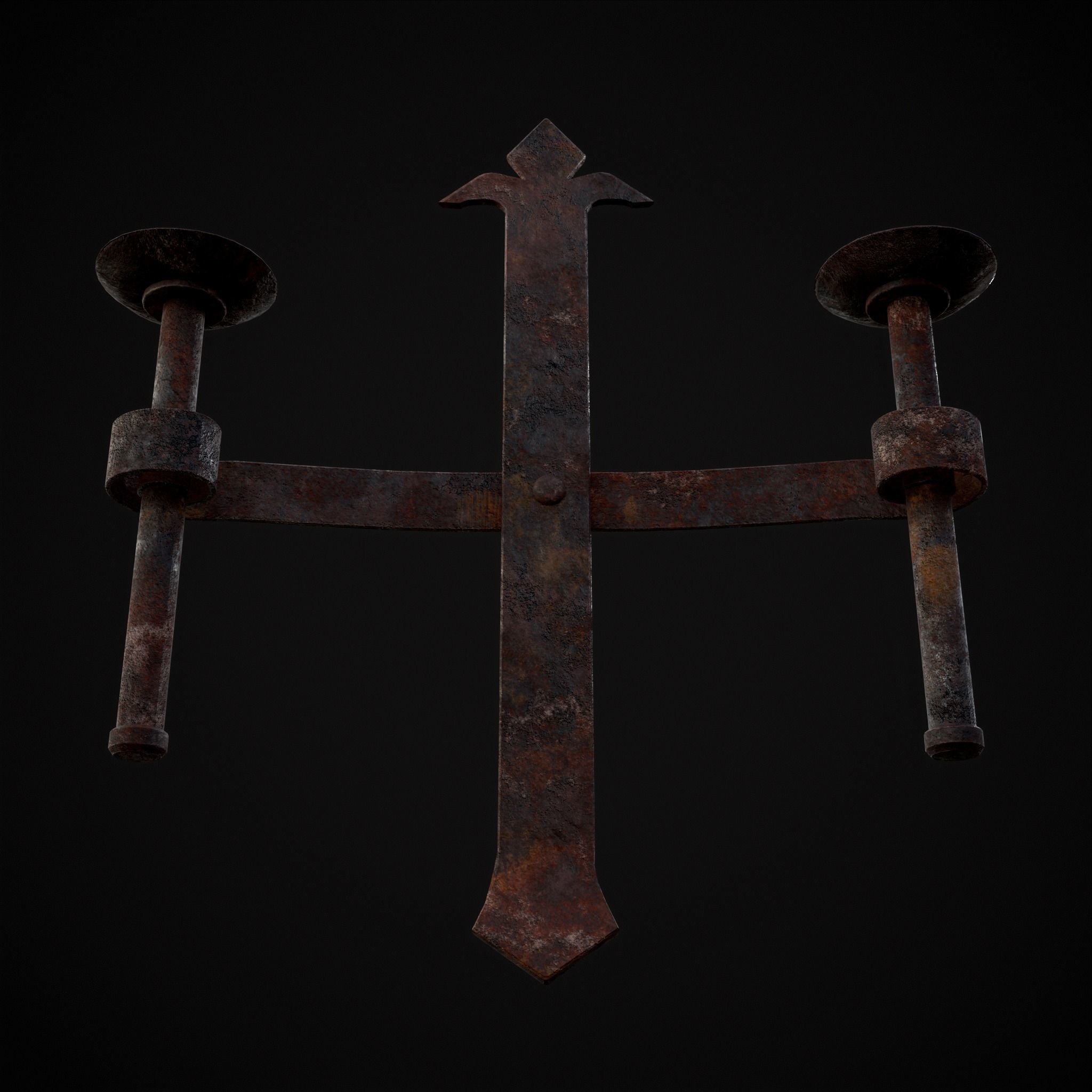 Rusting Double Wall Candle Holder Low-poly 3D model_17