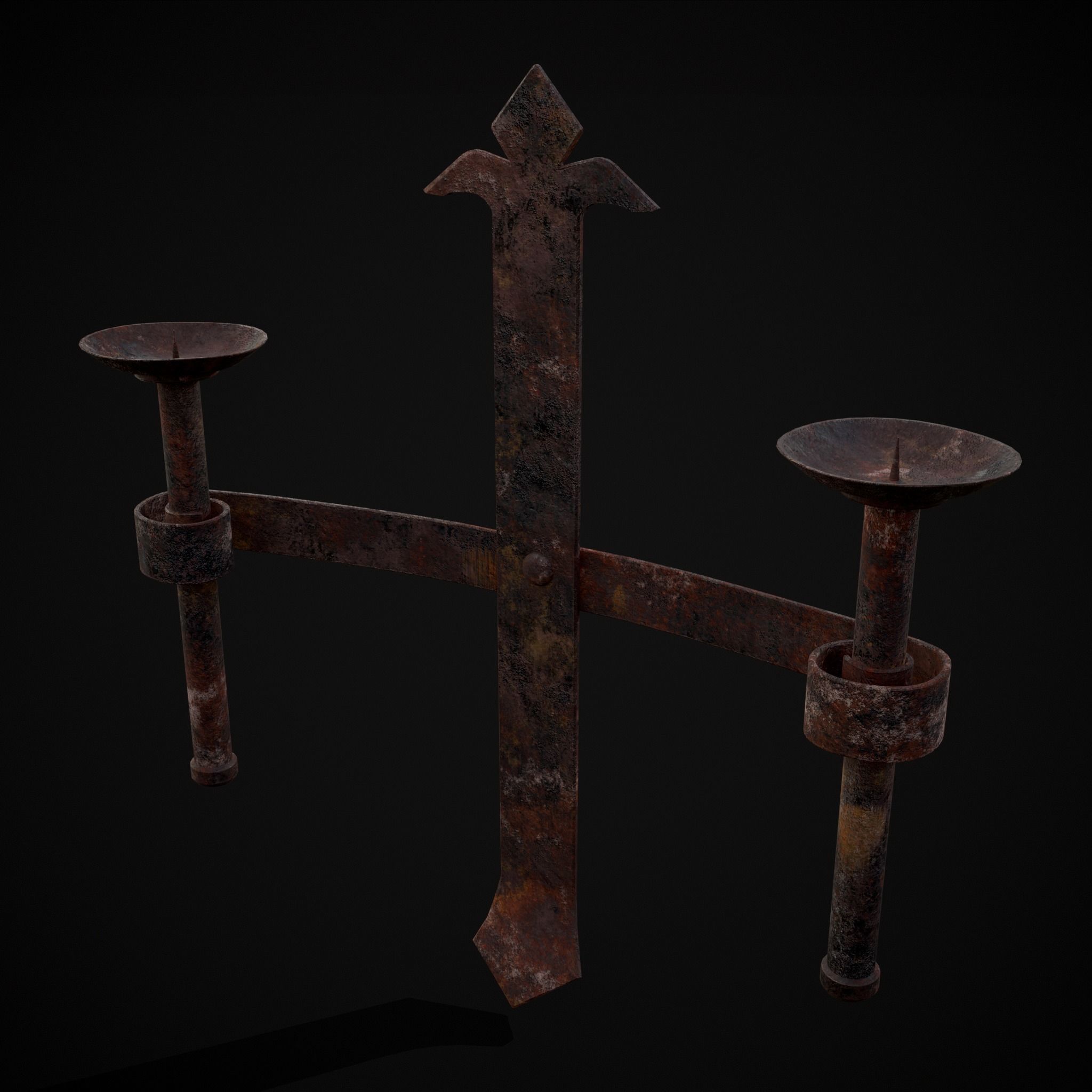 Rusting Double Wall Candle Holder Low-poly 3D model_13
