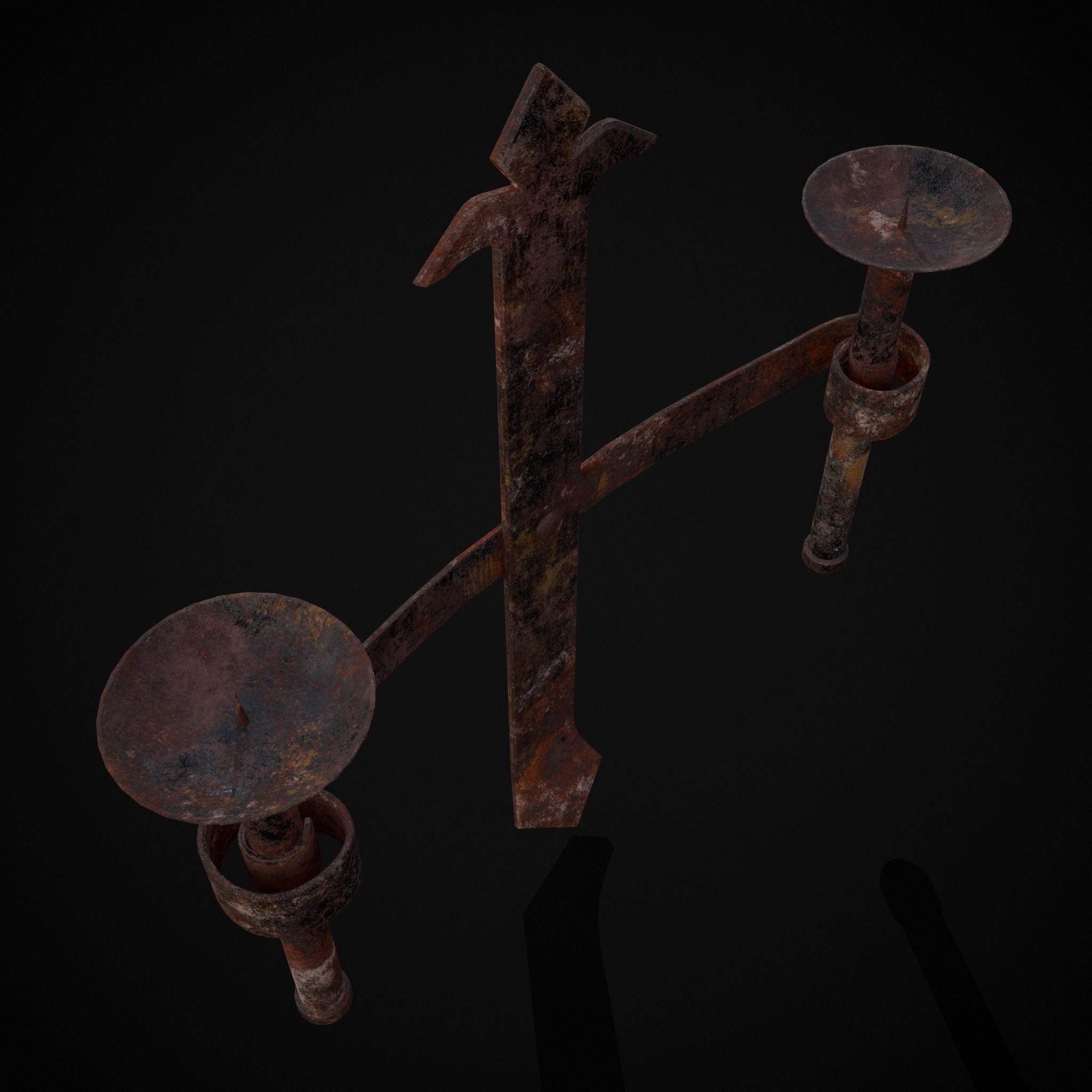 Rusting Double Wall Candle Holder Low-poly 3D model_19