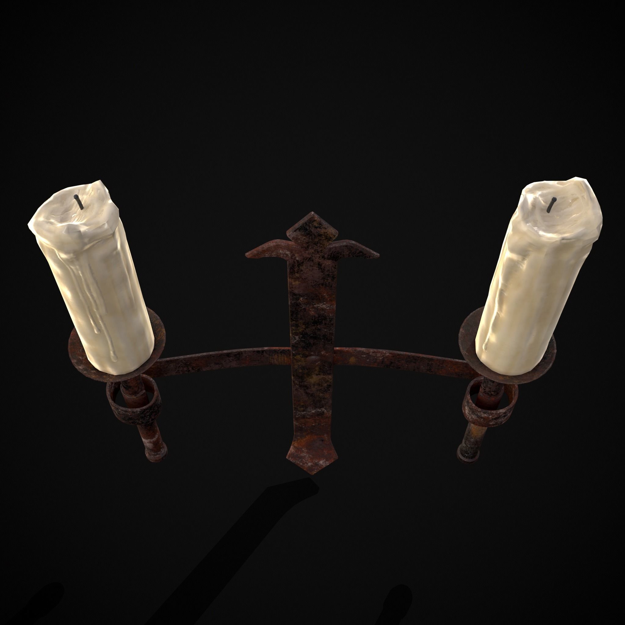 Rusting Double Wall Candle Holder Low-poly 3D model_9