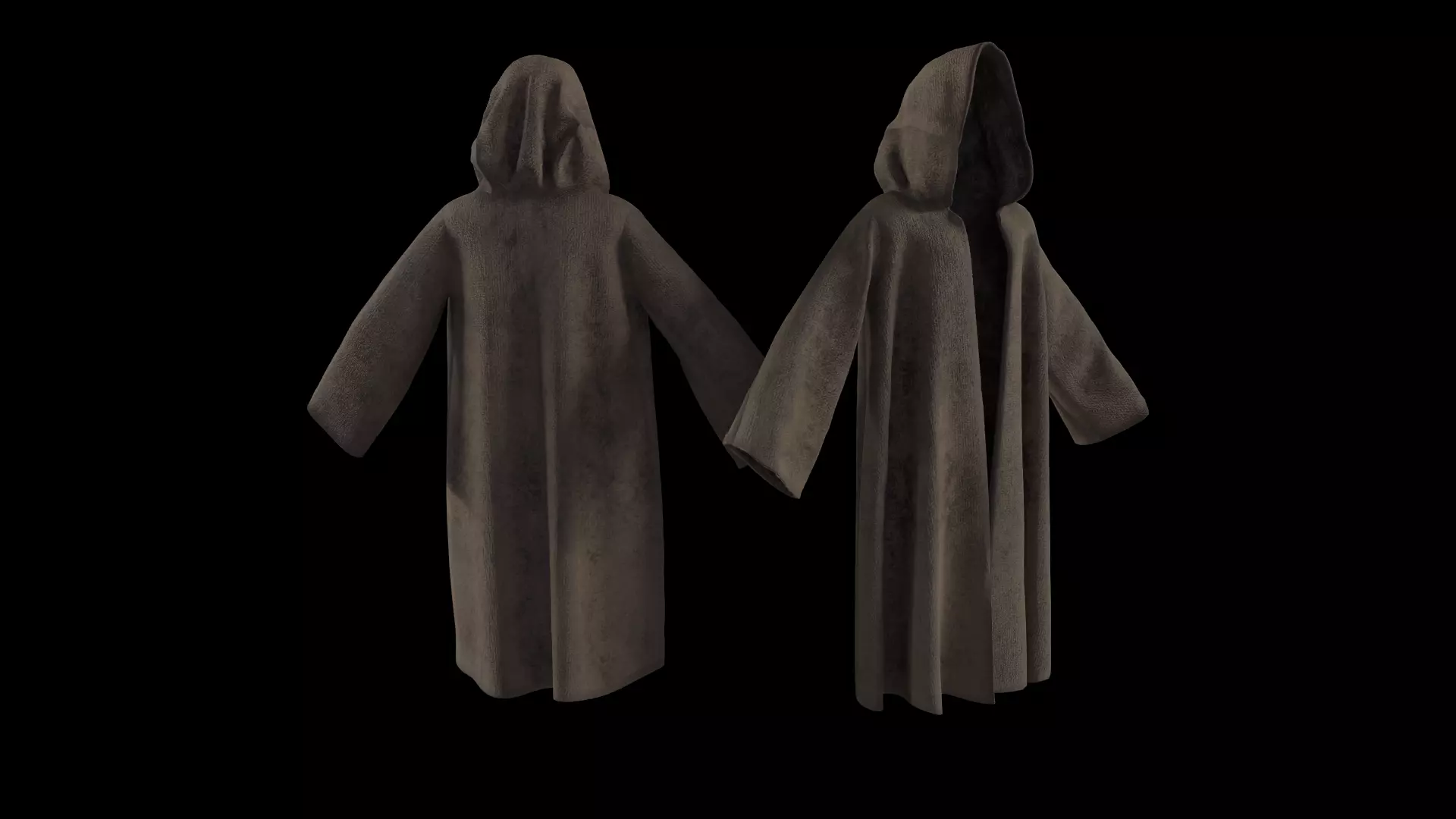 old dirty damaged simple coat Low-poly 3D model